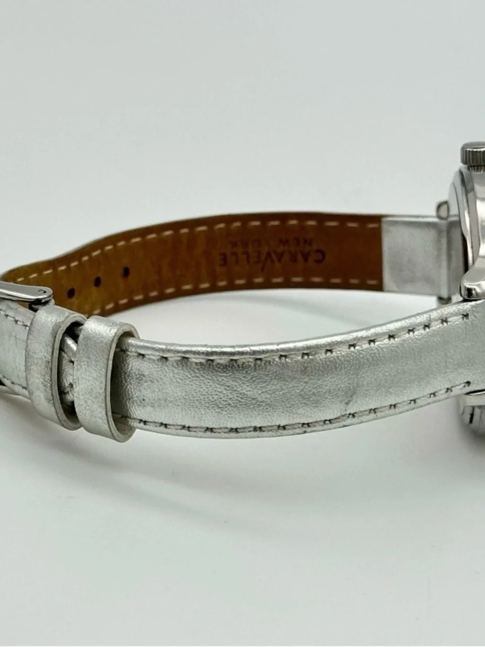 Caravelle New York by Bulova 43L167 Women's Crystal Bezel Wrist Watch 37mm Works